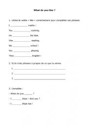 Present simple: Like 