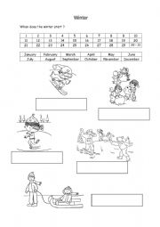 English Worksheet: Winter