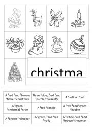 English Worksheet: Christmas vocabulary and wordsearch