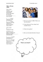 English Worksheet: I have a dream - ABBA