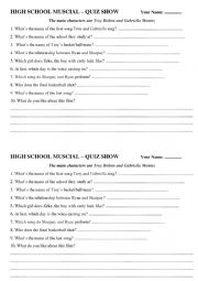 English Worksheet: film high school musical 