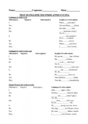 English Worksheet: TEST: to Be, To Have(got), Present Continuous, vegetables