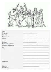 English Worksheet: frozen film review