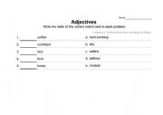 English Worksheet: Adjectives and antonyms