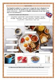 English Worksheet: English breakfast