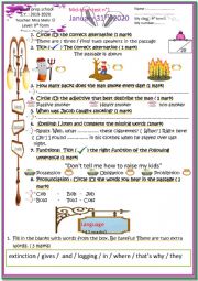 English Worksheet: 9th form mid-term test N2