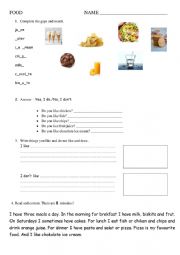 English Worksheet: FOOD