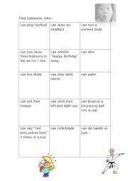 English Worksheet: Find someone who