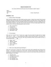 English Worksheet: Diagnostic Test