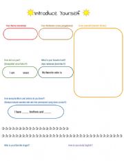 English Worksheet: Introduce Yourself