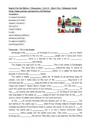 English Worksheet: A visit of Edinburgh