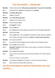 English Worksheet: your last vacation