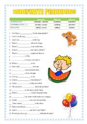 English Worksheet: Indefinite pronouns (nobody, somebody, anybody etc.)