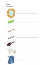 English Worksheet: Bathroom objects/ Demonstrative pronouns 