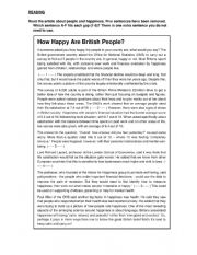 Reading: How Happy are British People