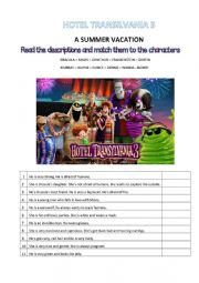 English Worksheet: Hotel Transilvania 3