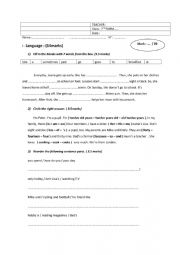 English Worksheet: MID TERM TEST 1 - 7TH FORM