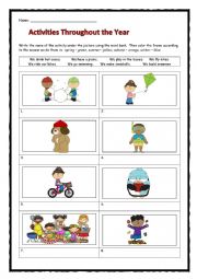 English Worksheet: Four Seasons Activities