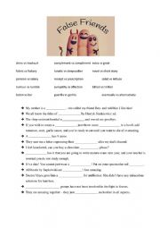 English Worksheet: False friends