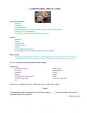 English Worksheet: Stunning oral presentation/ speaking