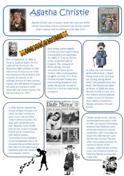 English Worksheet: Agatha Christie A biography Reading comprehension