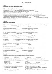 English Worksheet: Do or Make Test