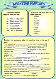 Negative prefixes