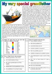 My very special grandfather. Reading + comprehension questions + KEY