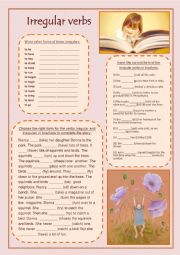 English Worksheet: irregular verbs