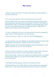 English Worksheet: Blue Stories Inversion