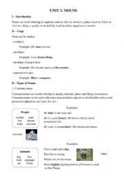 English Worksheet: Unit 1: Nouns