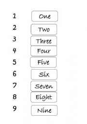 English Worksheet: numbers 1-9