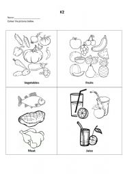 English Worksheet: Food