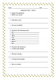 English Worksheet: Test
