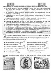 English Worksheet: Human Rights