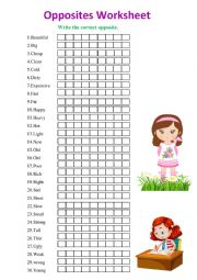 English Worksheet: The Opposites