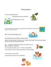 English Worksheet: The frog and fox