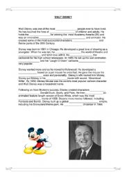 English Worksheet: Walt Disney Boigraphy Listening