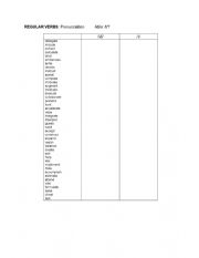 English Worksheet: -ed Pronunciation - Regular Verbs /t/ or /id/ PART A
