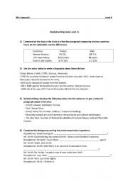 English Worksheet: Guided writing activities  / Level 4