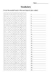 English Worksheet: wordsearch   A-Z