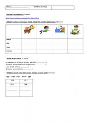 English Worksheet: Mid Term 2 Test for 7th form (Listening + Link + Language)