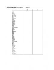 English Worksheet: -ed Pronunciation - Regular Verbs /t/ or /id/ PART B