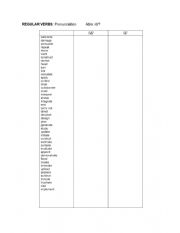 English Worksheet: -ed Pronunciation - Regular Verbs /d/ or /id/ PART C