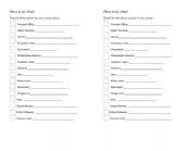 English Worksheet: places in the school