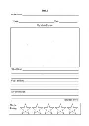 Movie review template for low students