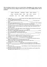 Vocabulary - Fill in the blanks