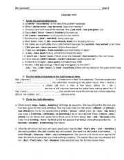 English worksheet: Language tasks / level 2