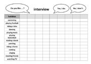 English Worksheet: Hobbies interview