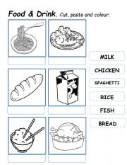 New Treetops 3. Unit 3. Food and Drink Vocabulary. Cut and paste.